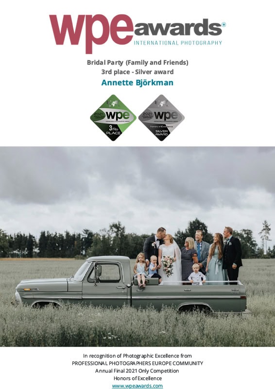 2021-3a silver WPE - International Photographers Awards - Certificate delivered to Annette Björkman